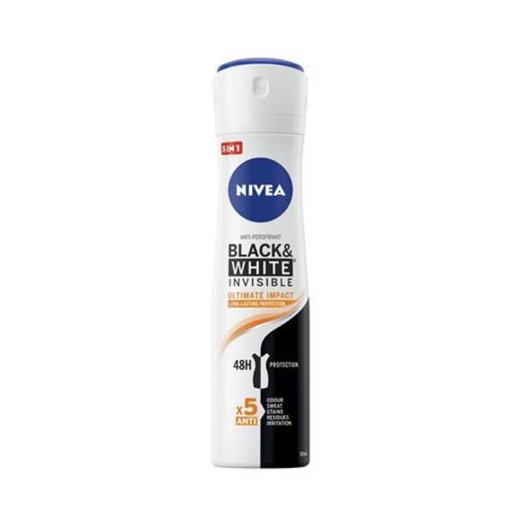 Lot Of 6 Bundle Nivea Deo Spray 150 mL Black & White Invisible Ultimate Impact - Picture 1 of 5